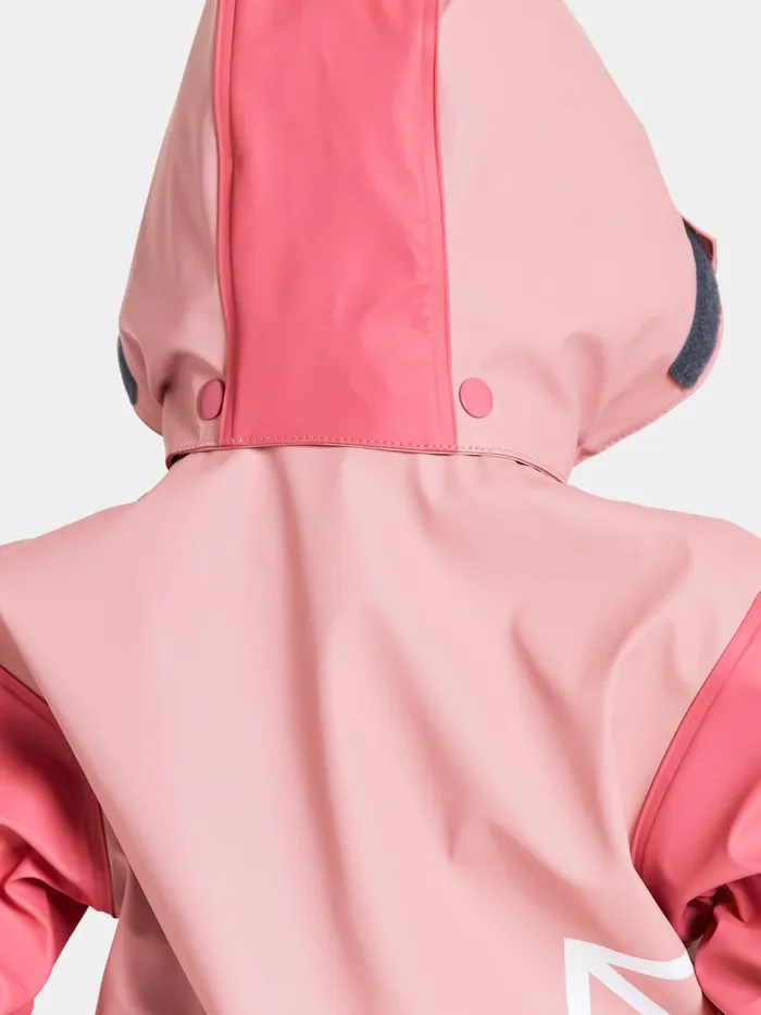 Kids Boardman Set Soft Pink Didriksons Lined Rain Set