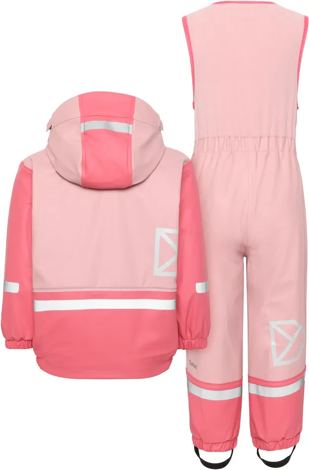 Kids Boardman Set Soft Pink Didriksons Lined Rain Set