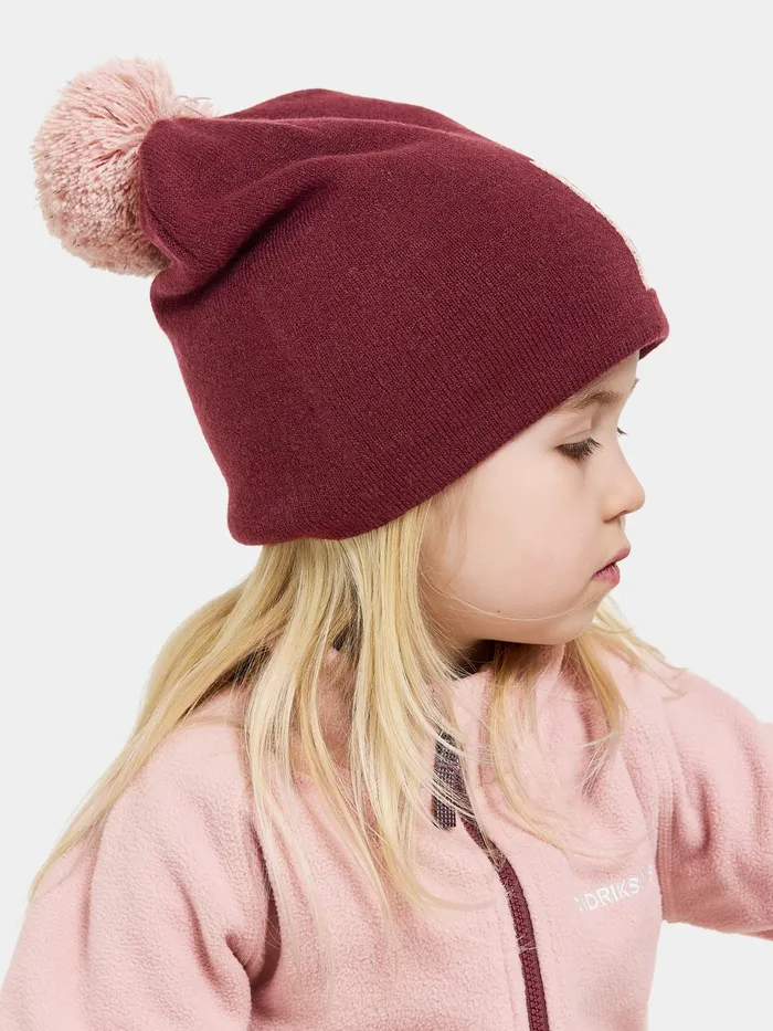 Kids Dropi Beanie Rusty Wine Didriksons Hats and Caps