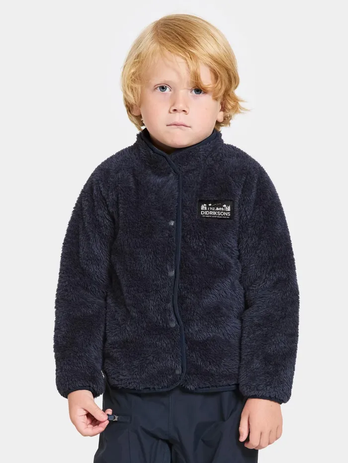 Kids Mylla Full Button Navy Didriksons Fleece and Midlayers