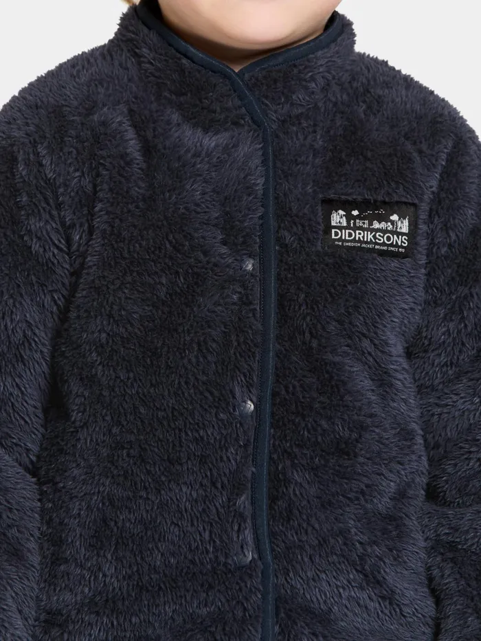 Kids Mylla Full Button Navy Didriksons Fleece and Midlayers