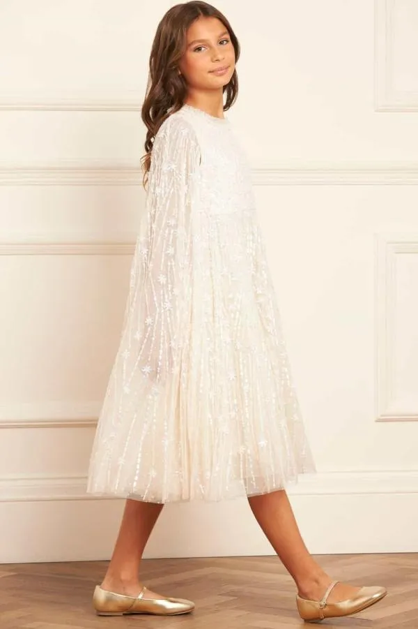 KIDS Needle and Thread Comet Cape Kids Dress Champagne KIDS Needle and Thread Comet Cape Kids Dress Champagne