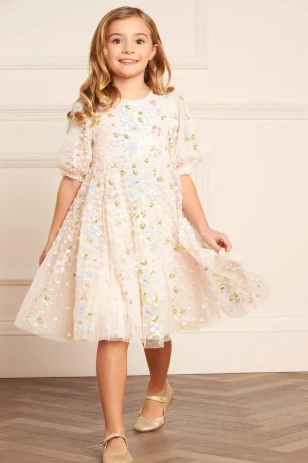 KIDS Needle and Thread Confetti Gloss Kids Dress Champagne KIDS Needle and Thread Confetti Gloss Kids Dress Champagne