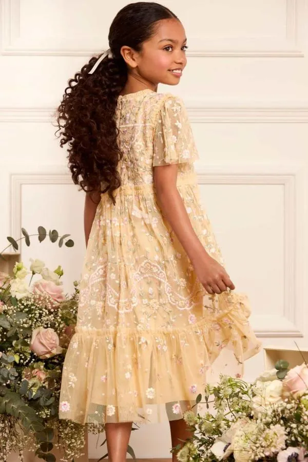 KIDS Needle and Thread Dragonfly Garden Kids Dress Yellow KIDS Needle and Thread Dragonfly Garden Kids Dress Yellow