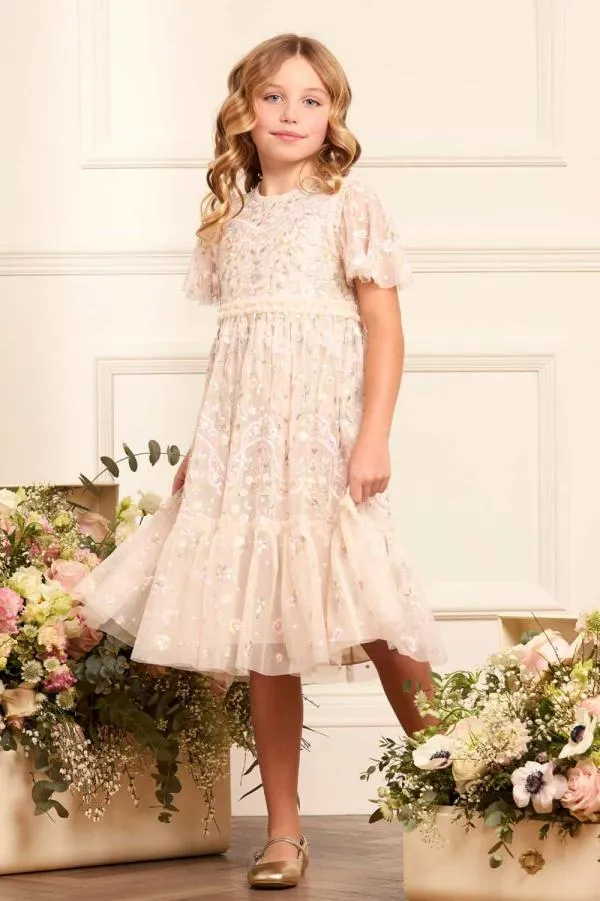 KIDS Needle and Thread Garden Delight Kids Dress Champagne