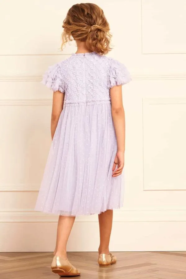 KIDS Needle and Thread Heart Lattice Bodice Kids Dress Purple KIDS Needle and Thread Heart Lattice Bodice Kids Dress Purple