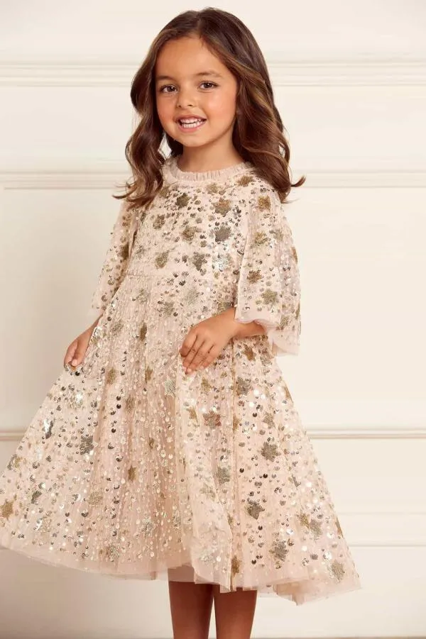 KIDS Needle and Thread Shooting Stars Kids Dress Beige