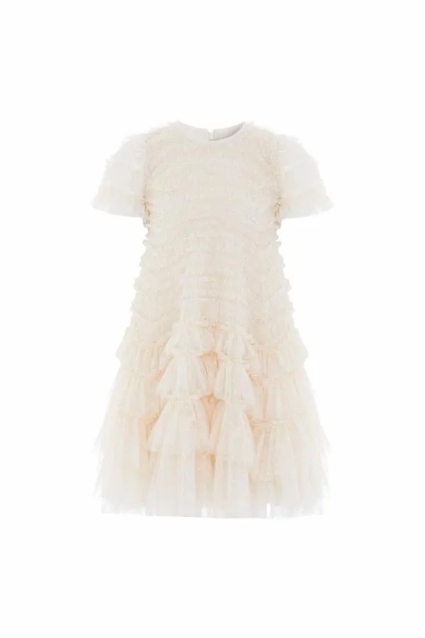 KIDS Needle and Thread Valentine Ruffle Kids Dress Champagne KIDS Needle and Thread Valentine Ruffle Kids Dress Champagne