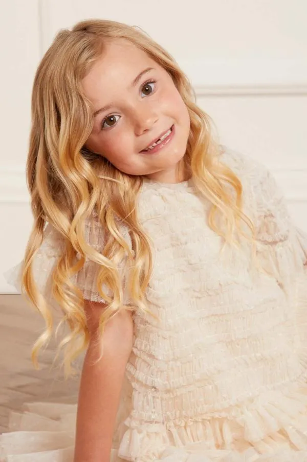 KIDS Needle and Thread Valentine Ruffle Kids Dress Champagne KIDS Needle and Thread Valentine Ruffle Kids Dress Champagne