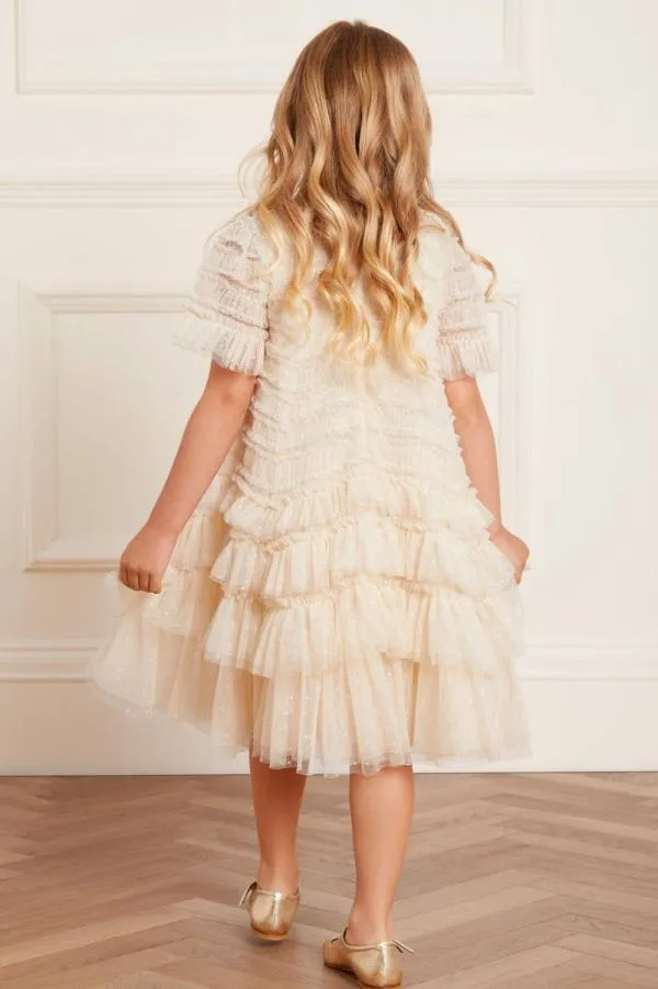KIDS Needle and Thread Valentine Ruffle Kids Dress Champagne KIDS Needle and Thread Valentine Ruffle Kids Dress Champagne