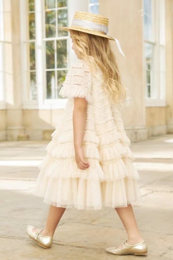 KIDS Needle and Thread Valentine Ruffle Kids Dress Champagne KIDS Needle and Thread Valentine Ruffle Kids Dress Champagne