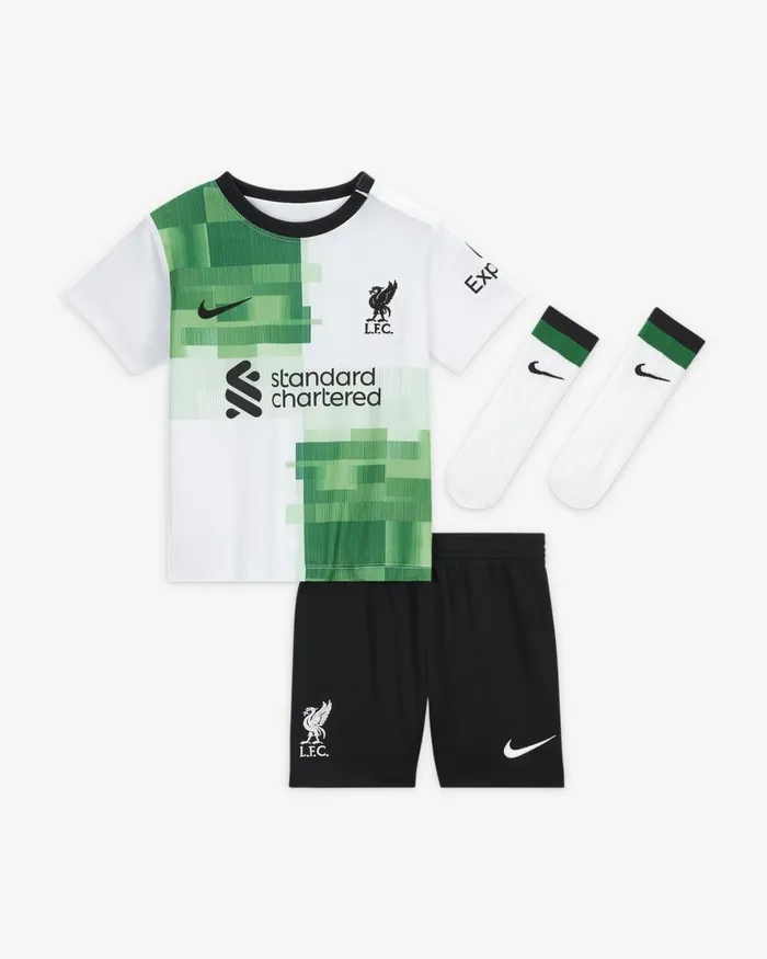 Kids Nike All Clothing Liverpool FC 202324 Away Whitegreen Sparkblack
