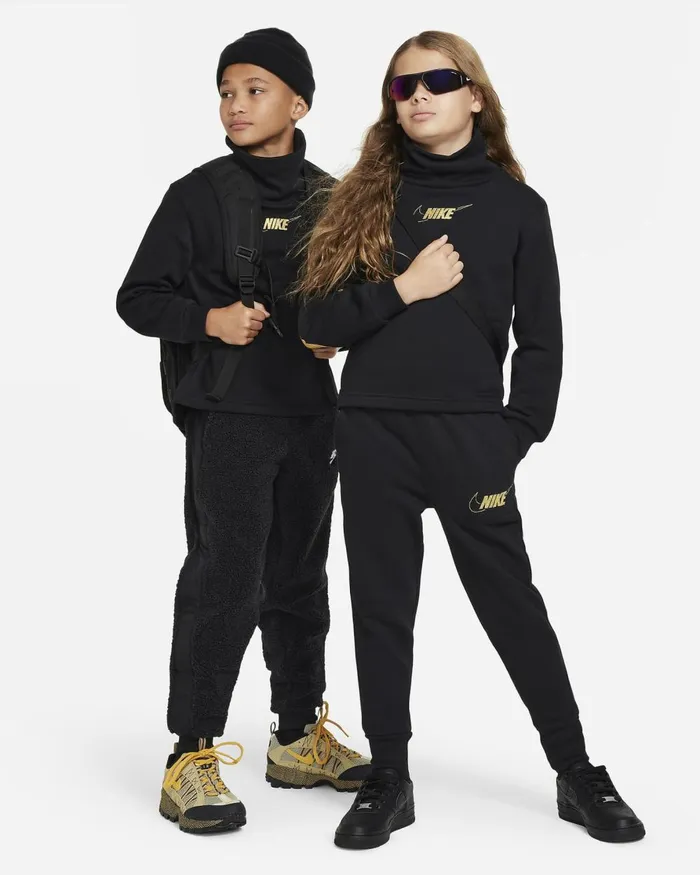 Kids Nike All Clothing Sportswear Club Fleece Blackmetallic Gold
