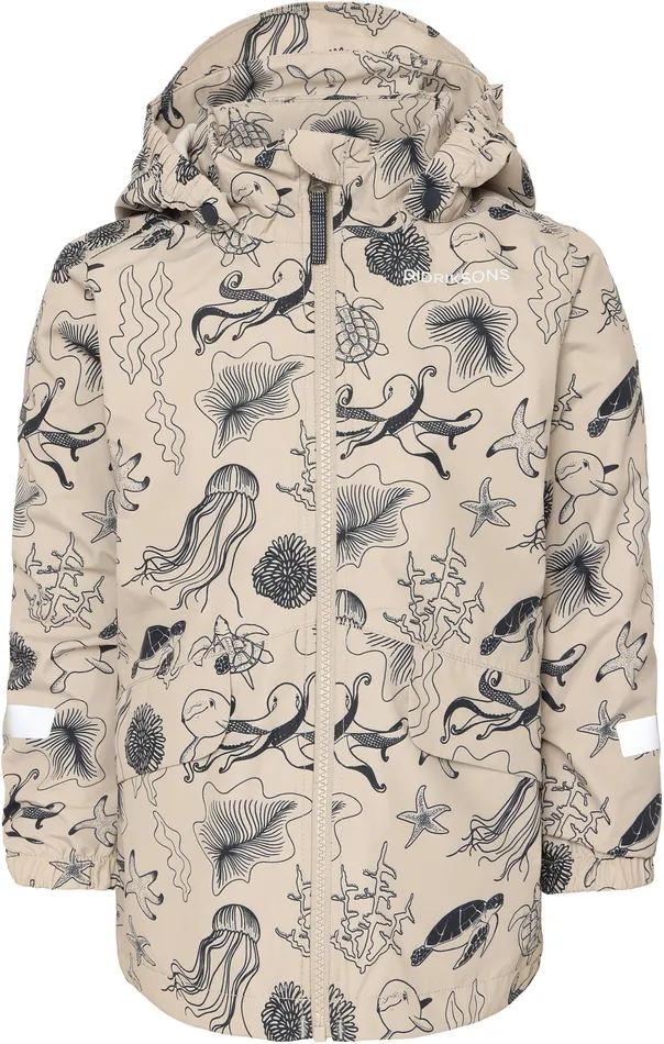 Kids Norma Printed Jacket Ocean Beach Beige Didriksons Spring Jackets