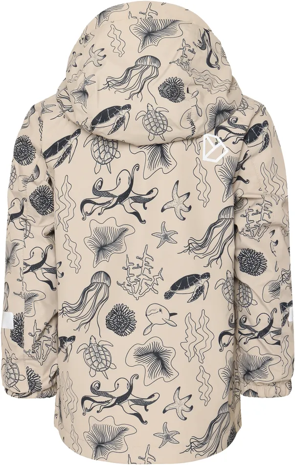 Kids Norma Printed Jacket Ocean Beach Beige Didriksons Spring Jackets