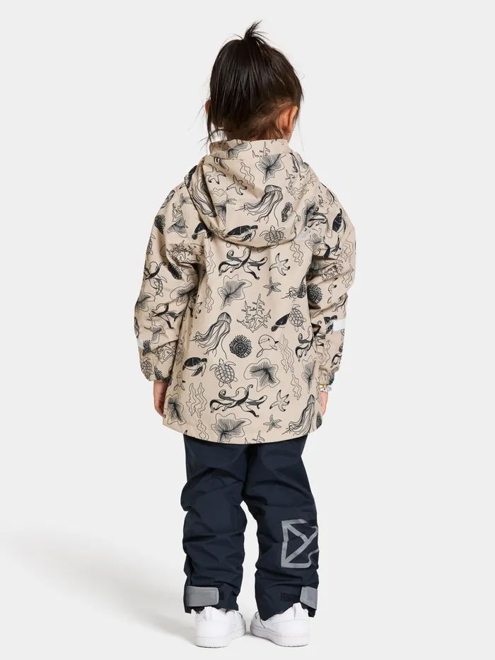 Kids Norma Printed Jacket Ocean Beach Beige Didriksons Spring Jackets