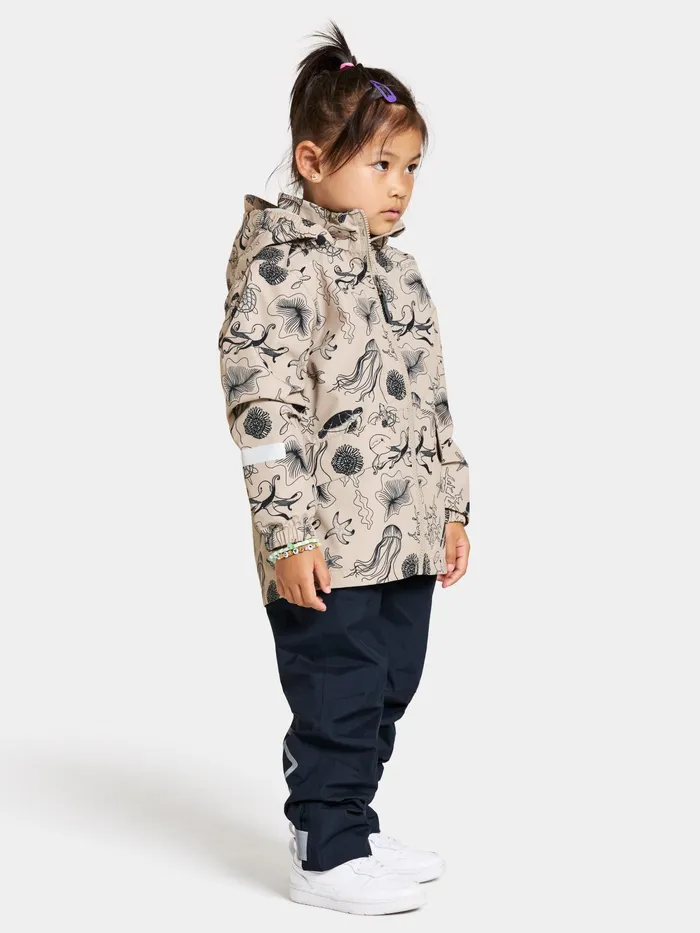 Kids Norma Printed Jacket Ocean Beach Beige Didriksons Spring Jackets