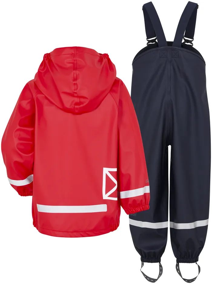 Kids Slaskeman Classic Kids Set Flag Red Didriksons Unlined Rain Set