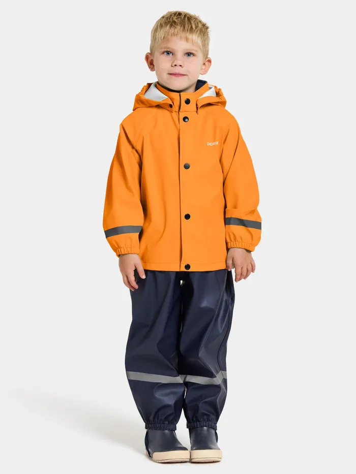 Kids Slaskeman Set Orange Jam Didriksons Unlined Rain Set