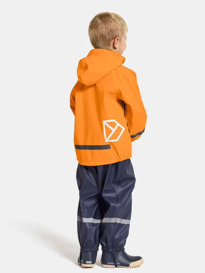 Kids Slaskeman Set Orange Jam Didriksons Unlined Rain Set