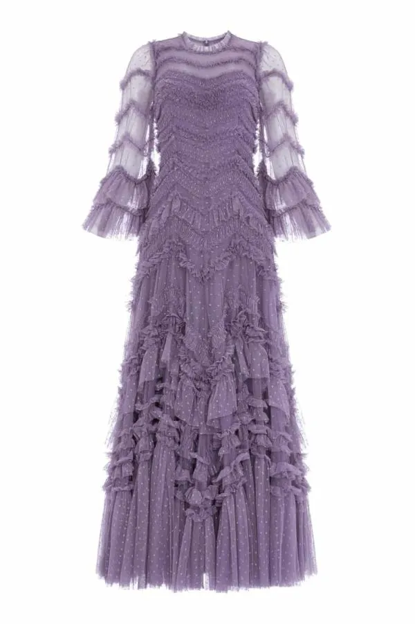 KIDSWomen Needle and Thread Elia Long Sleeve Gown Purple KIDSWomen Needle and Thread Elia Long Sleeve Gown Purple