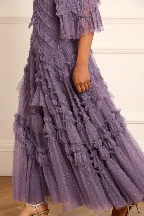 KIDSWomen Needle and Thread Elia Long Sleeve Gown Purple KIDSWomen Needle and Thread Elia Long Sleeve Gown Purple