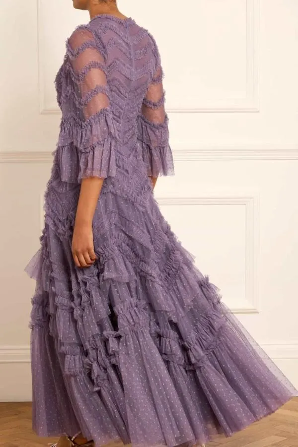 KIDSWomen Needle and Thread Elia Long Sleeve Gown Purple KIDSWomen Needle and Thread Elia Long Sleeve Gown Purple