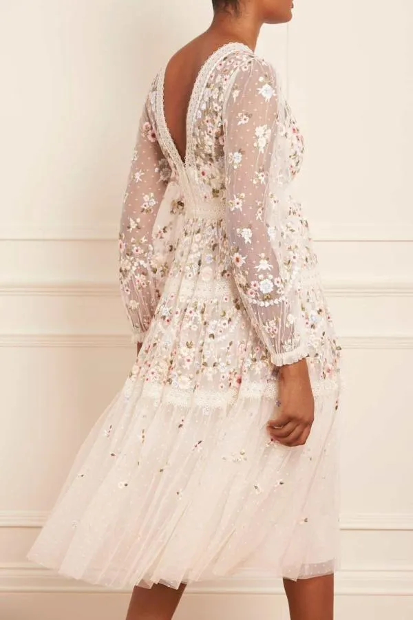 KIDSWomen Needle and Thread Garland Ribbon Midaxi Dress Champagne KIDSWomen Needle and Thread Garland Ribbon Midaxi Dress Champagne