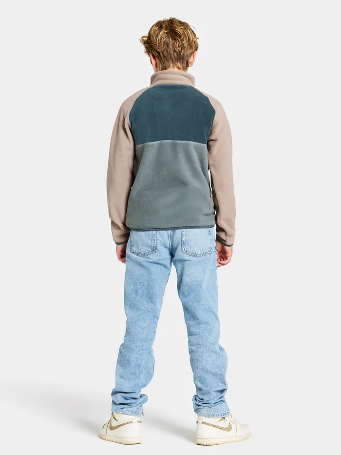 KidsYouth Yokto Half Button Factory Blue Didriksons Fleece and Midlayers
