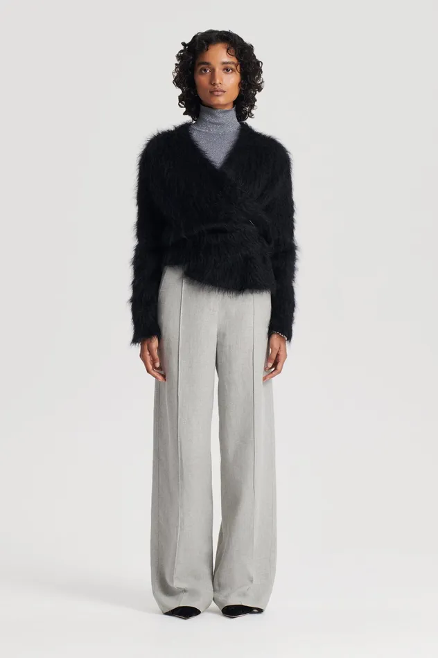 Knitwear BRUSHED MOHAIR WRAP CARDIGAN BLACK Scanlan Theodore Women