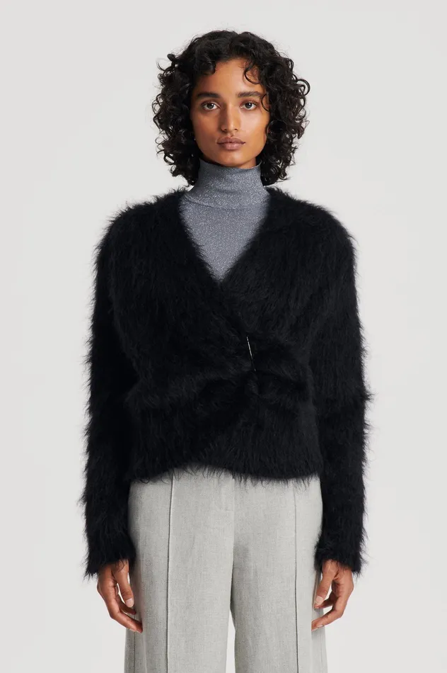 Knitwear BRUSHED MOHAIR WRAP CARDIGAN BLACK Scanlan Theodore Women