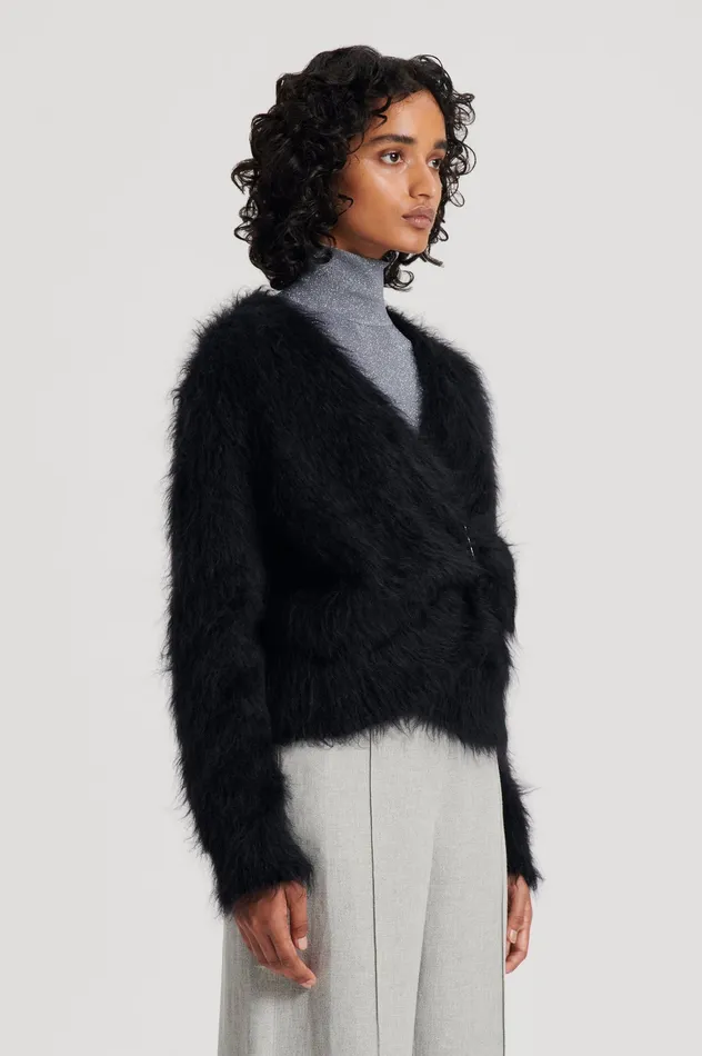 Knitwear BRUSHED MOHAIR WRAP CARDIGAN BLACK Scanlan Theodore Women