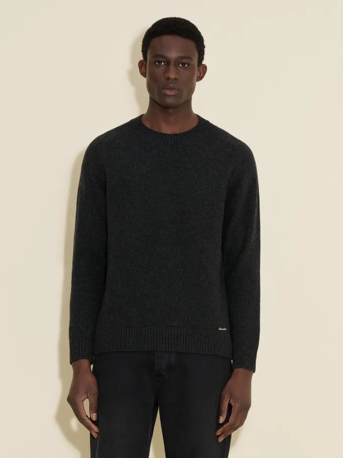 Knitwear Men Holzweiler M Lambswool Knit Crew Dk Grey