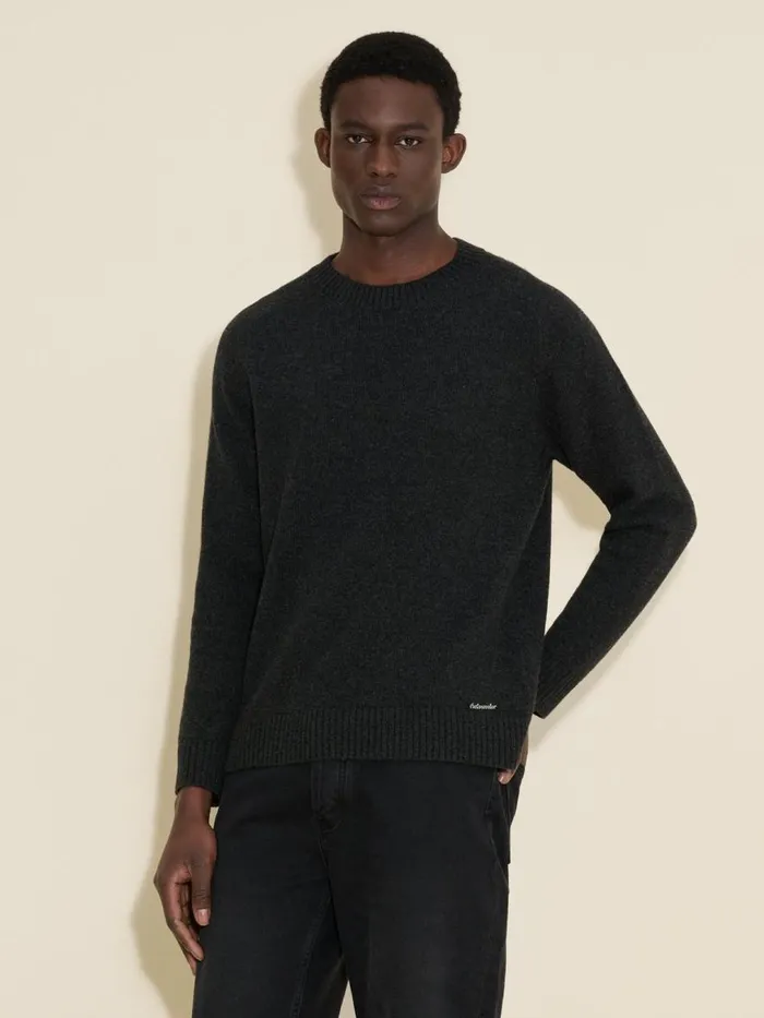 Knitwear Men Holzweiler M Lambswool Knit Crew Dk Grey