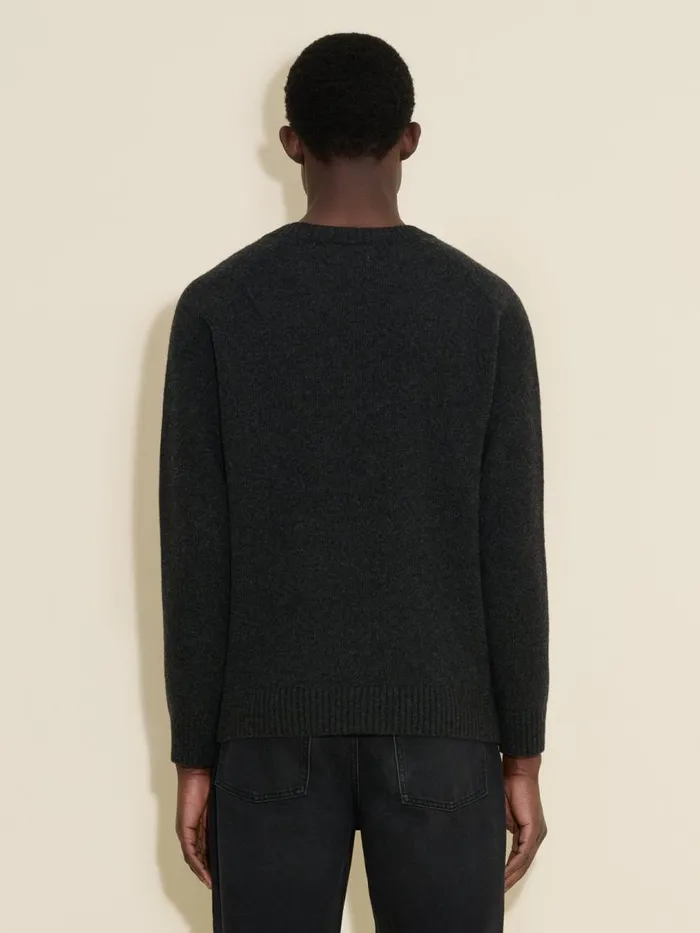 Knitwear Men Holzweiler M Lambswool Knit Crew Dk Grey