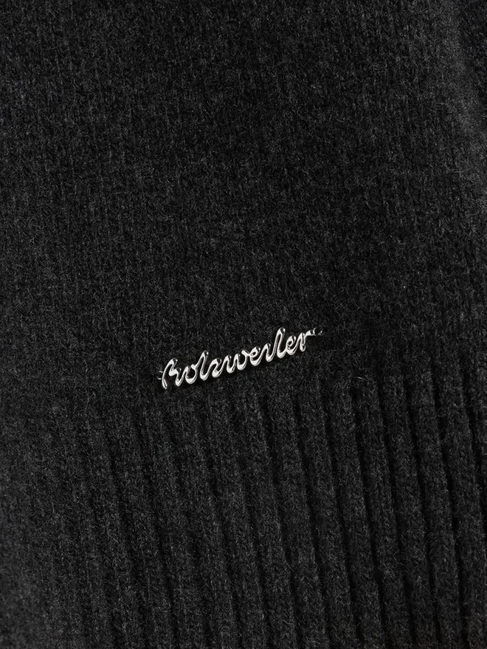 Knitwear Men Holzweiler M Lambswool Knit Crew Dk Grey