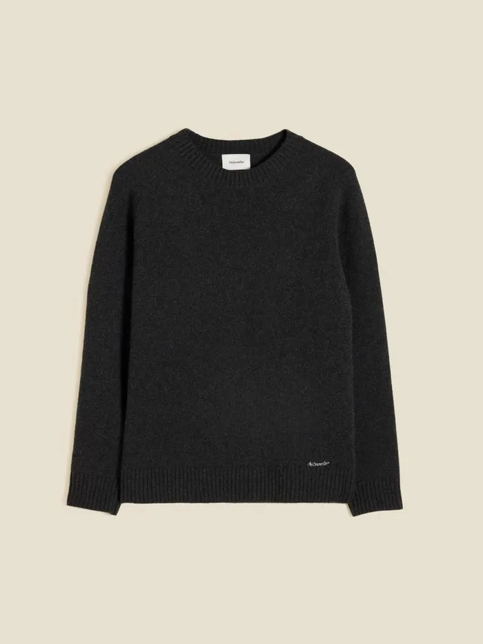 Knitwear Men Holzweiler M Lambswool Knit Crew Dk Grey