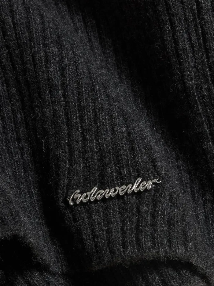 Knitwear Men Holzweiler M Lambswool Rib Cardigan Dk Grey