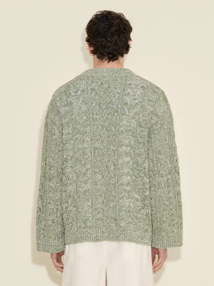 Knitwear Men Holzweiler Palomar Bloom Cable VNeck Green Mix