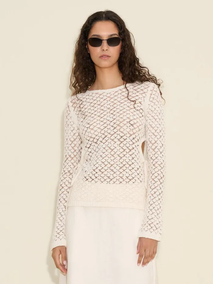 Knitwear Women Holzweiler Cecilia Knit Long Sleeve Ecru
