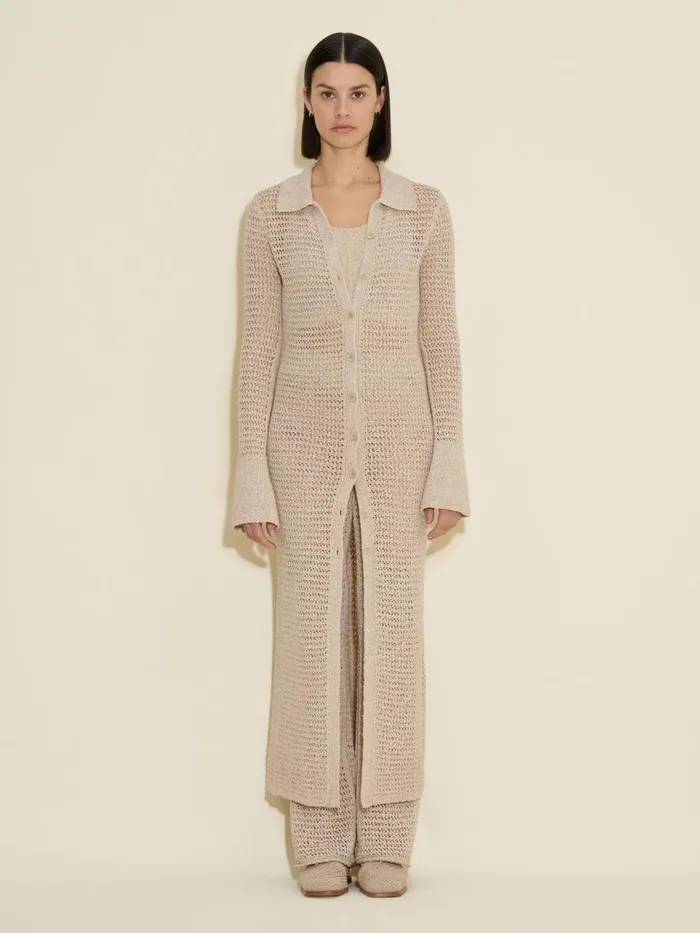 Knitwear Women Holzweiler Cenci Crochet Knit Dress Sand Mix