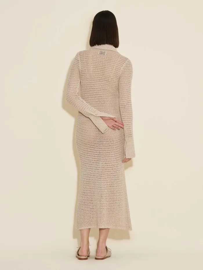Knitwear Women Holzweiler Cenci Crochet Knit Dress Sand Mix