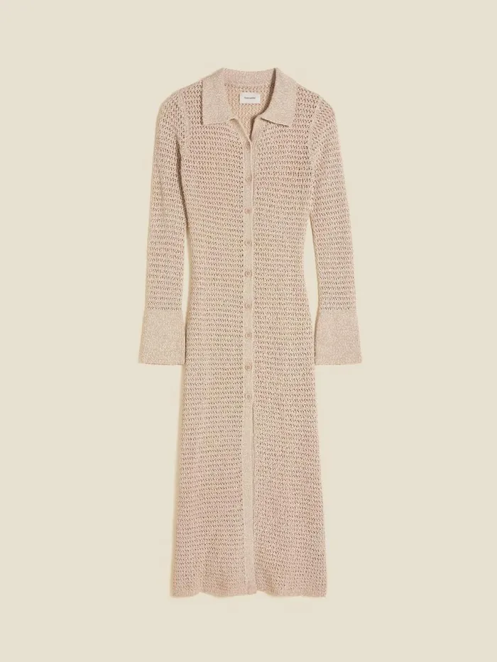 Knitwear Women Holzweiler Cenci Crochet Knit Dress Sand Mix
