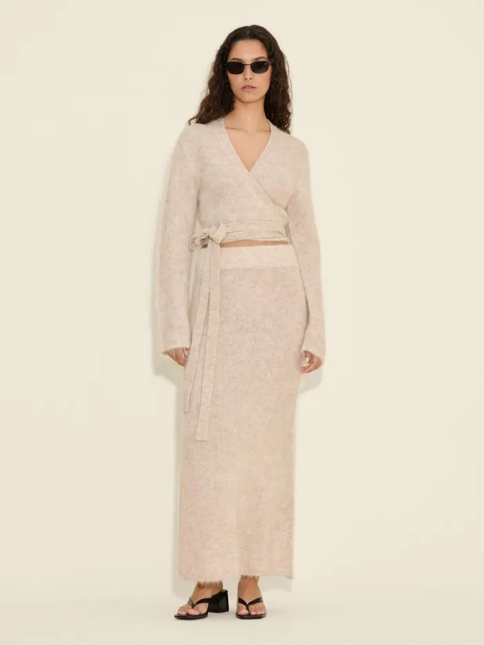 Knitwear Women Holzweiler Fluffy Knit Skirt Sand