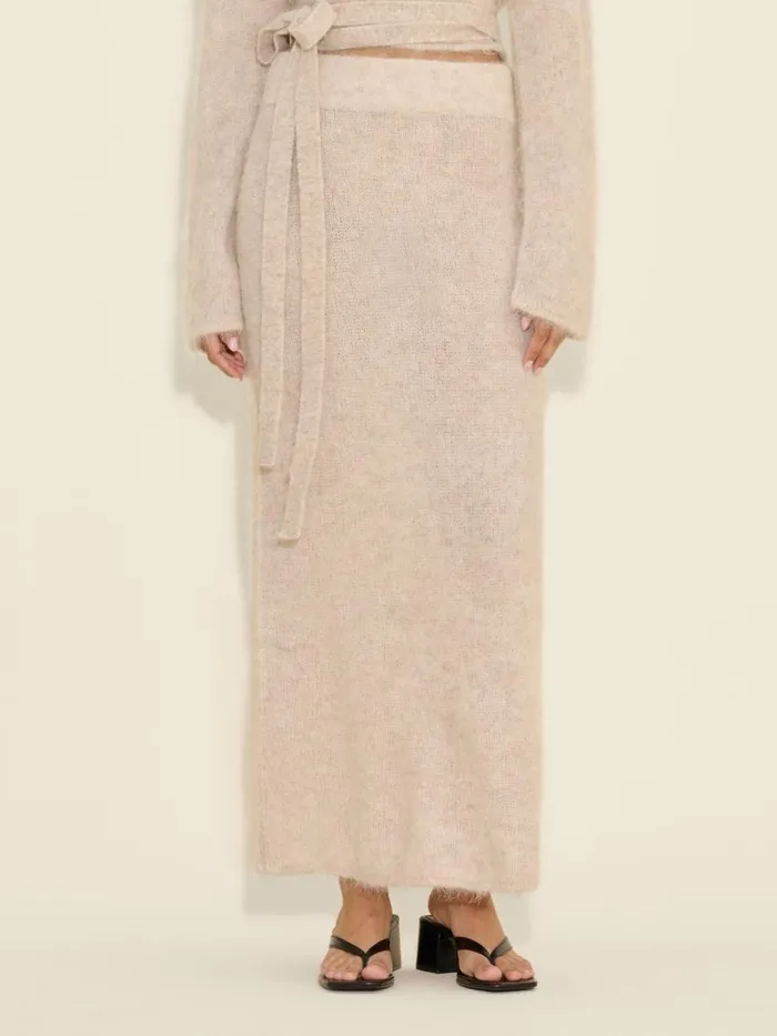 Knitwear Women Holzweiler Fluffy Knit Skirt Sand