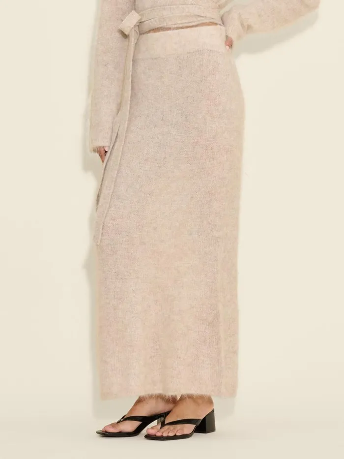 Knitwear Women Holzweiler Fluffy Knit Skirt Sand