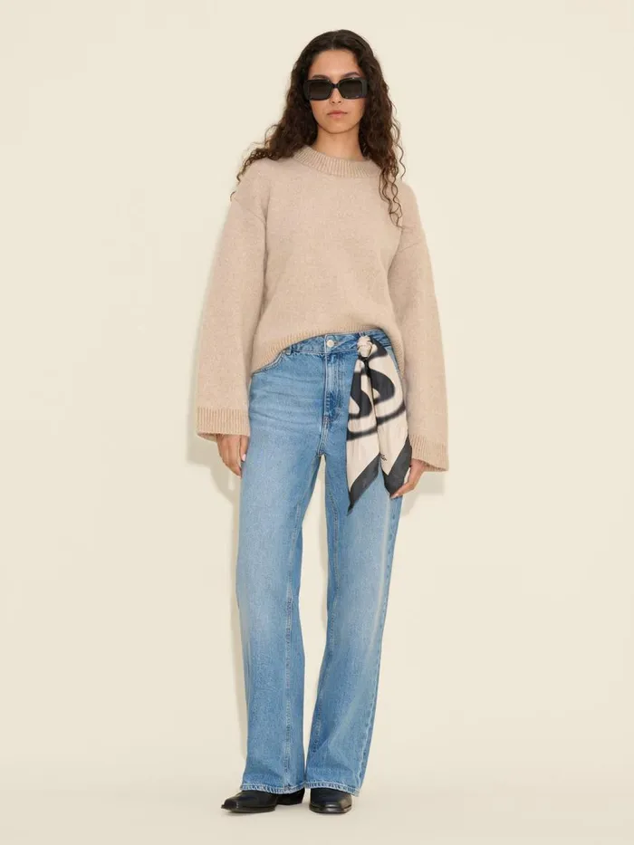 Knitwear Women Holzweiler Tine Knit Crew Neck Sand Mix