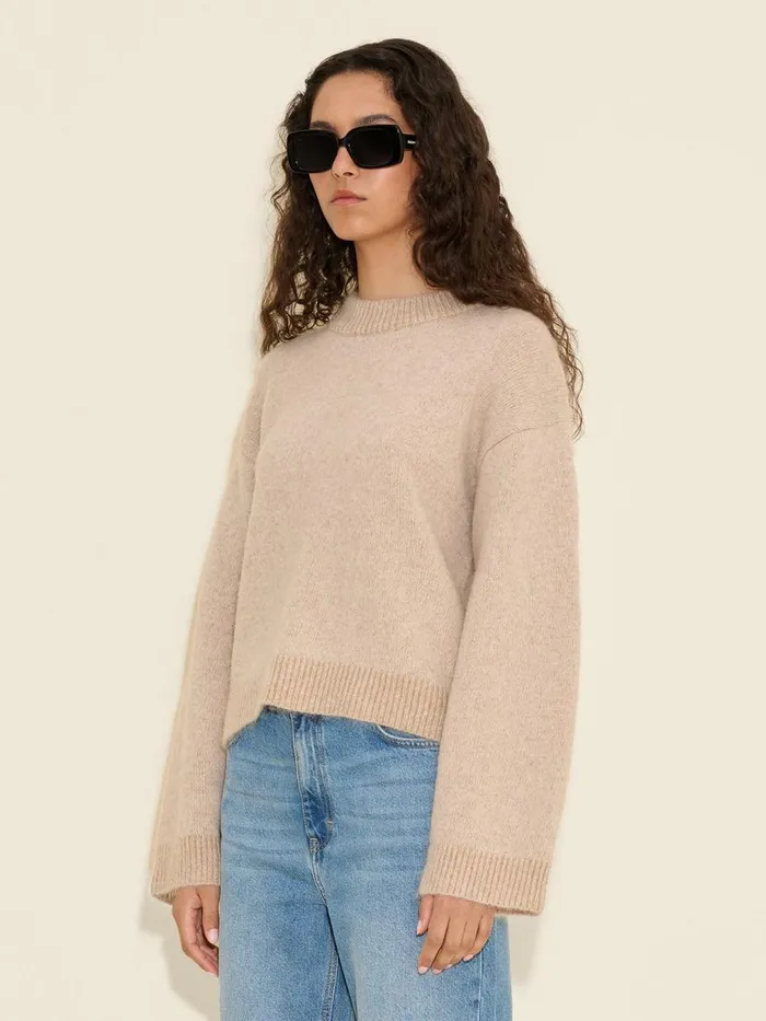 Knitwear Women Holzweiler Tine Knit Crew Neck Sand Mix