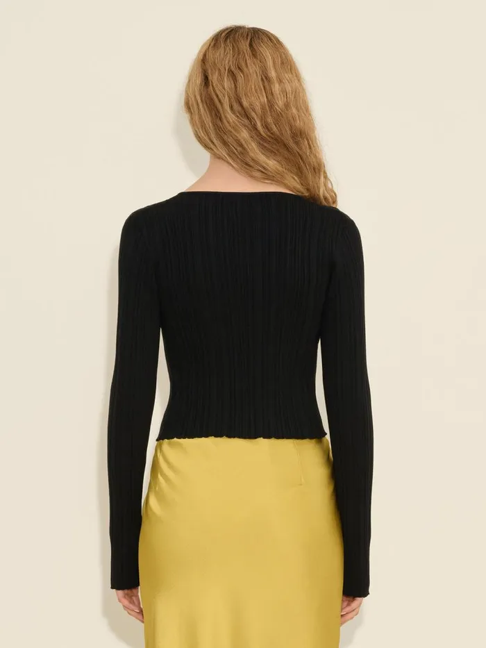 Knitwear Women Holzweiler Uneven Rib Knit Cardigan Black