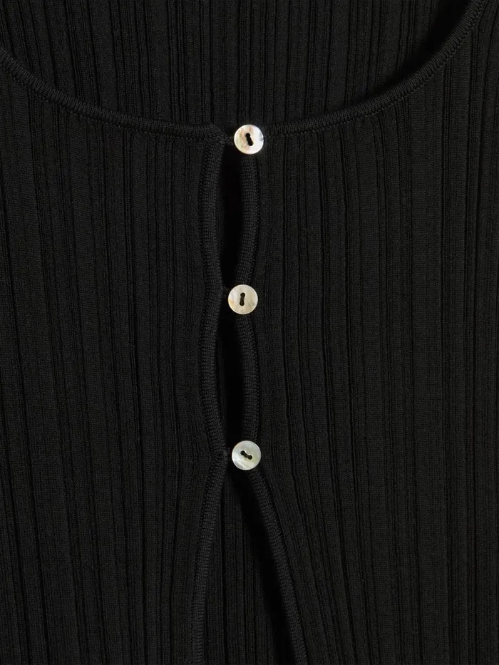 Knitwear Women Holzweiler Uneven Rib Knit Cardigan Black